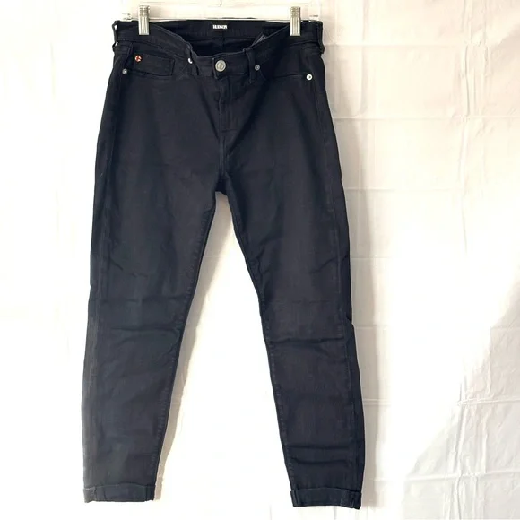Hudson Harkin Black Skinny Crop Cuff Jeans High Rise SZ 30 Worn 1X - Picture 10 of 10